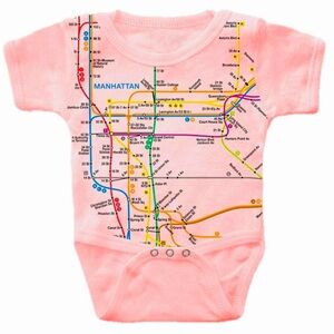NYC Subway Line Infant‎ Romper (MANHATTAN) pink size 12 Months